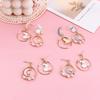 Sweet Personality Girl Moon Korean Asymmetric Earrings Rabbit Drop Earrings Anti Allergy Enamel