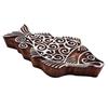 Hand Carved Wooden Block Textile Print Stamps Fish Pattern Printing Blocks