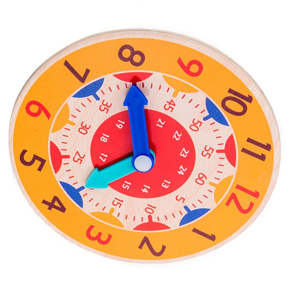 Teaching Function Wooden Teaching Clock Learning Clock Toy For 4 To 6 Years Old Kids