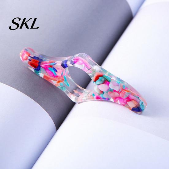 Reading Aid Tool Thumb Book Page Holder for Reading, Glitter Stone Piece Ring Holder, Opener Bookmark Students Lovers Clip
