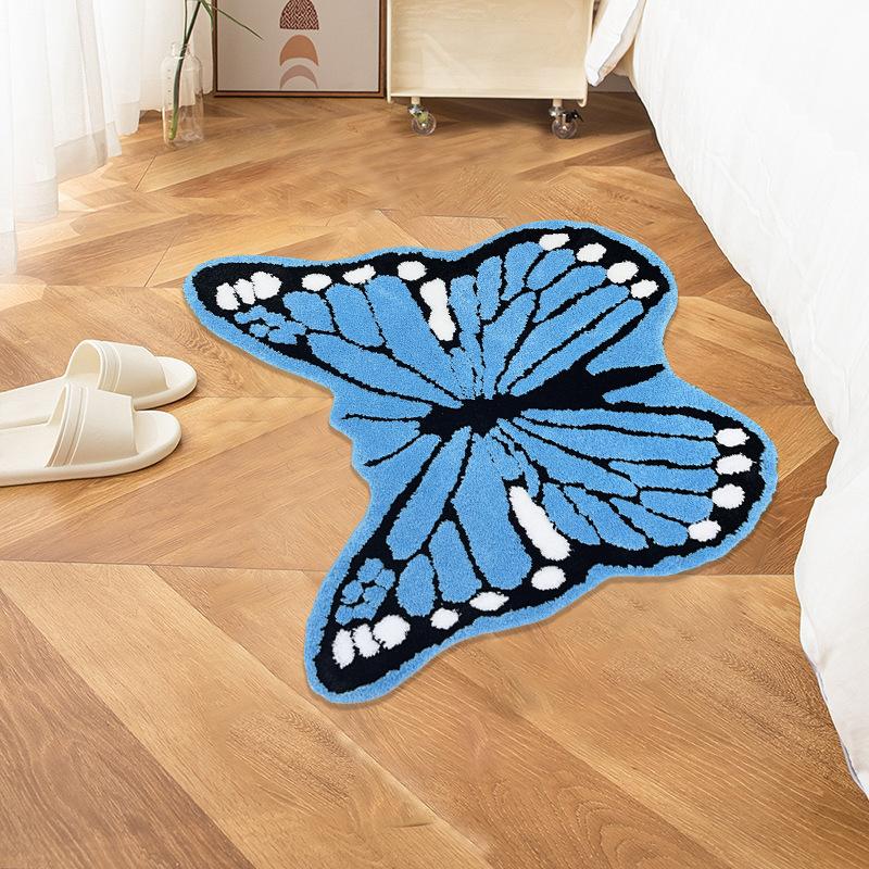 Cartoon Cute Animal Carpet Imitation Cashmere Dirt-Resistant Entrance Rug Living Room Sofa Easy to Clean Mat, Home Decor