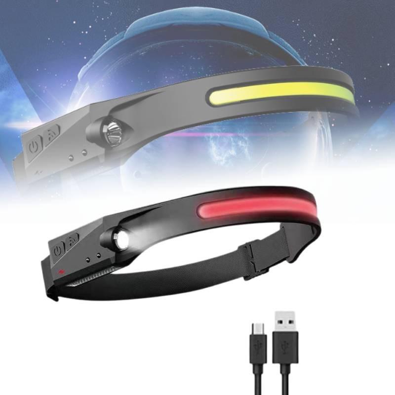 Мощный светодиодный налобный фонарь для активного отдыха, перезаряжаемый от USB, COB-свет, водонепроницаемый