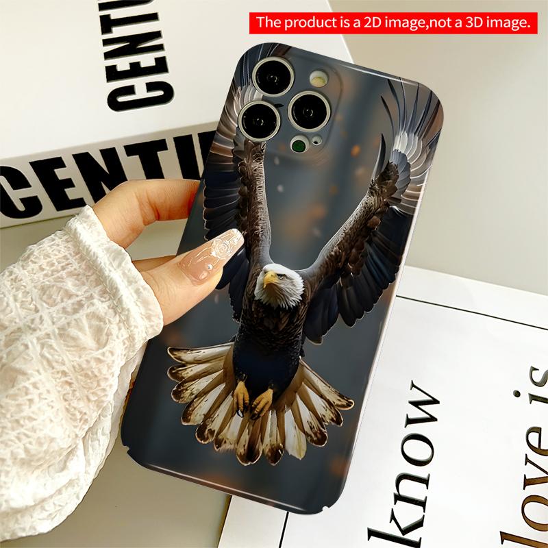 2DFlat Bald Eagle in Flight Phone Case All inclusive film hard iPhone case, compatible with iPhone 18 Pro Max 17 16 15 14 13 12 11
