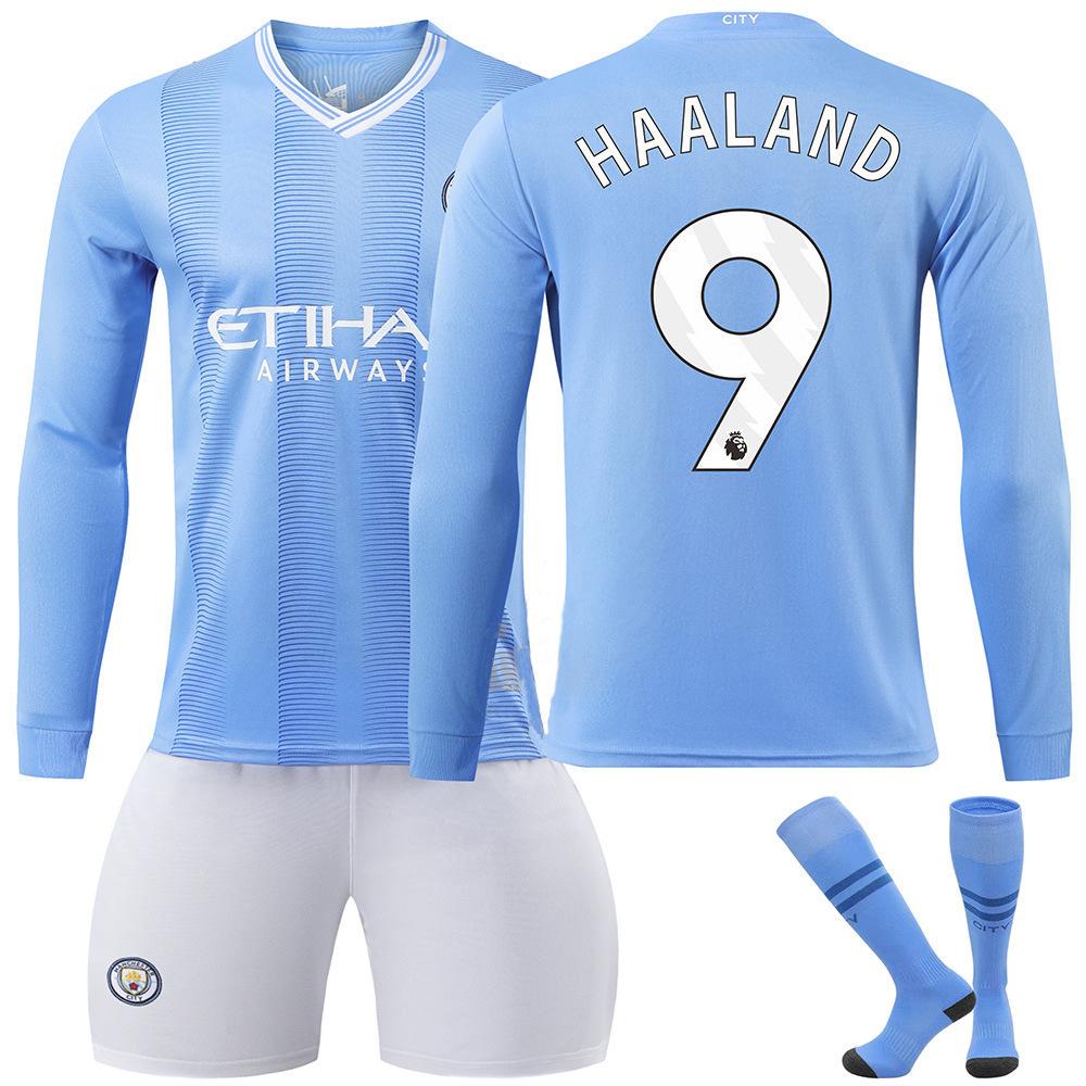 2324 Manchester City football jersey, long-sleeved suit, training jersey, club team jersey, appearance jersey, fan version, quick-drying.