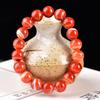 Natural Red Striped Agate Bracelet for Men & Women - Benming Year Warring States Single Circle