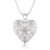 1Pcs 925 Sterling Silver Heart Photo Frame Pendant Snake Chain Necklace 18/20/22/Inches for Womens Charm Wedding Fashion Fine Jewelry