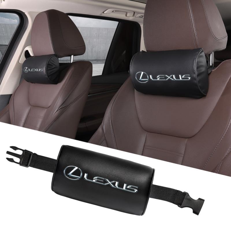 EZQZ3 Car Seat Headrest Neck Pillow PU Leather For Lexus FSPORT LBX NX RX 350h 450h ES UX 300e GS GX IS LS LX CT LC RC GX460 Ct200h