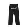 Y2k Mens Jeans Harajuku Hip Hop Straight Wide Leg Pants Oversized Print Casual Mopping Black Jeans Streetwear