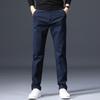 Весна и осень Высококачественные хлопковые модные повседневные брюки Деловые брюки Большие прямые эластичные мужские повседневные брюки