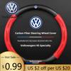 Для VW Volkswagen Jetta MK5 Golf Чехол на руль автомобиля Противоскользящие Накладки на руль из углеродного волокна Для VW GTI Polo Golf Passat T