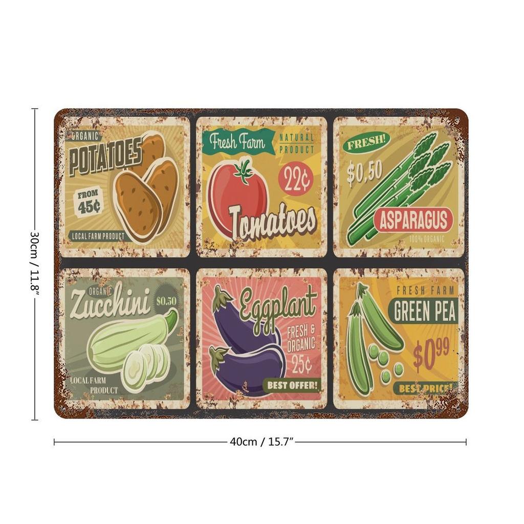 1-Pack rustic distressed metal display, 20×30cm and 30×40cm, shabby hanging sign for bedroom, kitchen or cafe