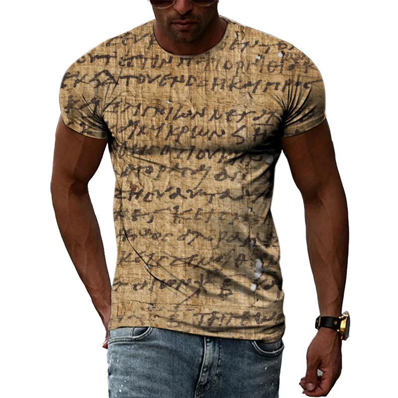 Ancient Egyptian Civilization 3D Printing Summer Hot Sale Retro Literature And Art Men’s-Women Short-Sleeved Round Neck T-shirt