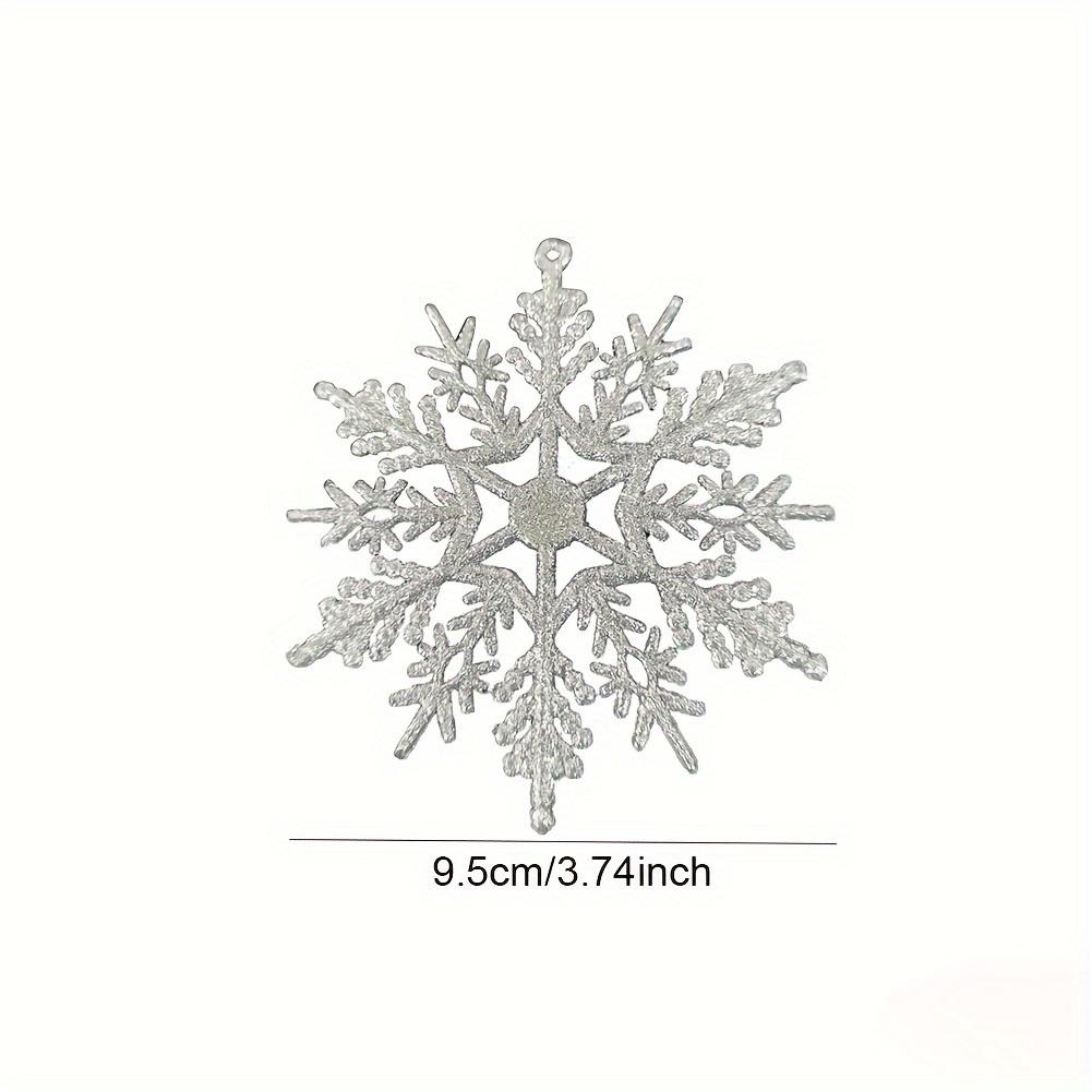 12pcs Christmas Snowflake Ornaments, Plastic Snowflake, Glitter SnowFlakes, Xmas Tree Pendant, Snowflake for Christmas Tree
