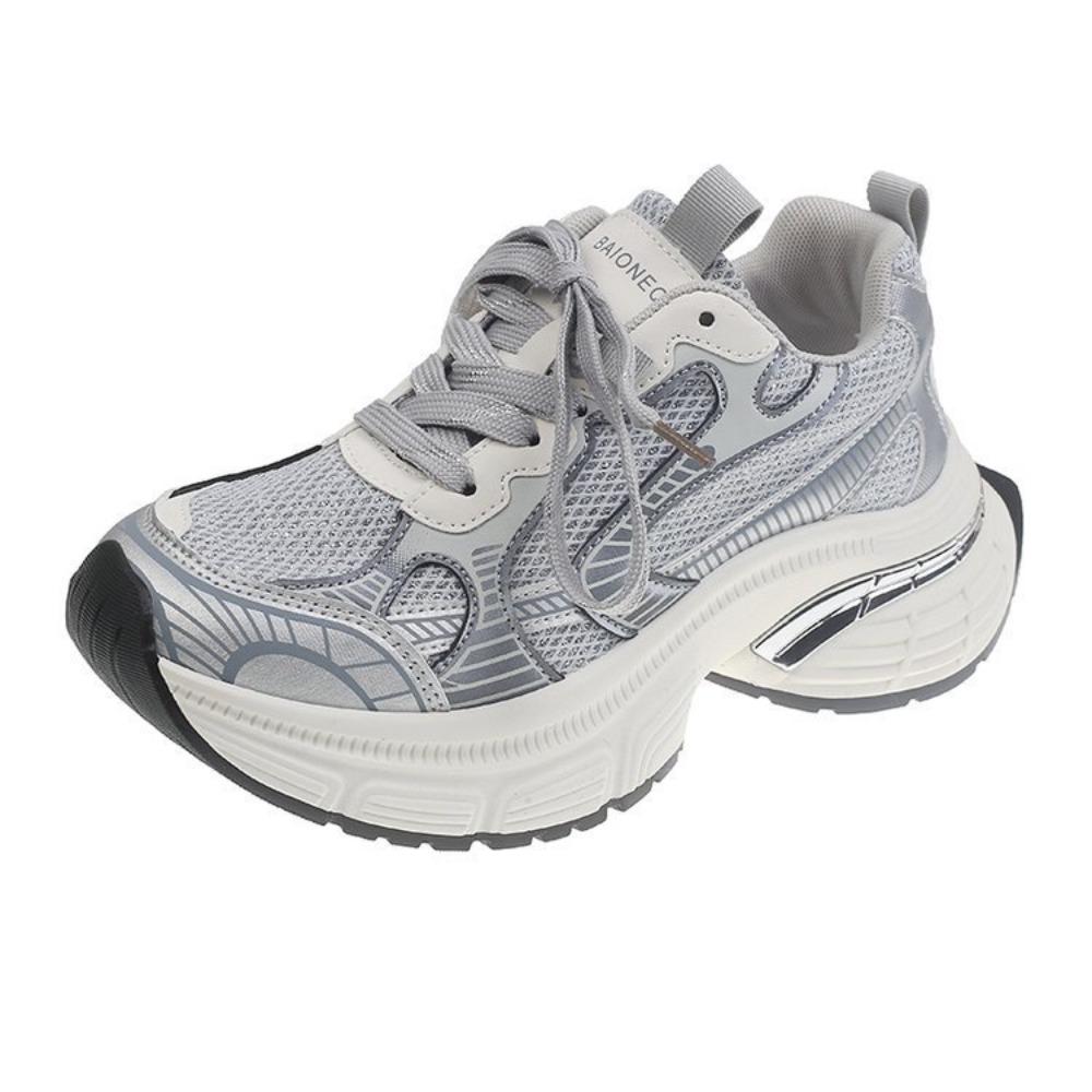 Лето 2025 Новые Женские Сетчатые Инс Папины Кроссовки Массивная Подошва Универсальная Спортивная Обувь Повседневные Кроссовки Уличного Стиля