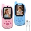 2Pcs Kids Video Intercom Toy with Screen Long Range Handheld Wireless Interphone with Voice Effects Indoor Outdoor Boys Girls 2-Way Radio Toy