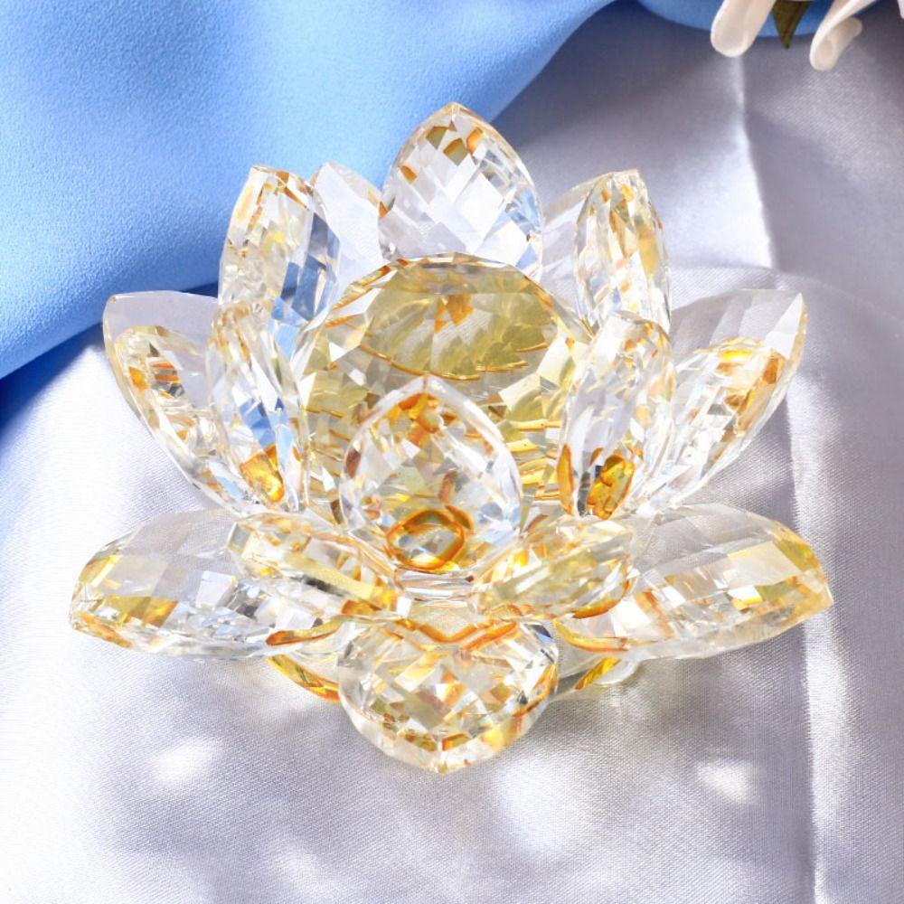 Souvenir Gifts Lotus Flower Decor Glass Craft Glass Miniature Crystal Lotus Flower Figurine