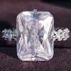 Elegant European & American Large Square Zircon Jewelry Ring
