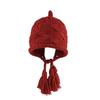 Festive Red Tassel Beanie - Women's Autumn/Winter Ear Protection Hat for Christmas and New Year
