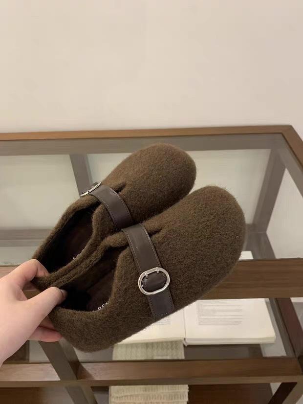 Белые туфли из овечьей шерсти в горошек для женской верхней одежды 2025 зима верхняя одежда новые бархатные туфли Мэри Джейн на плоской подошве из хлопка