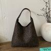 IELGY Ladies Bucket Bag Casual Simple Large Capacity Leopard Print One Shoulder Retro Portable Tote