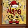 Holiday Glass Decals Nana Claus Window Sticker, Christmas Static Cling Removable Art PVC Decal for Home Shop Door Decorations