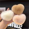 Love Hair Card Cute Real Otter Rabbit Hair Little Peach Heart Hair Clip Headpiece Plush Ball Edge Clip Plush Hair Clip BB