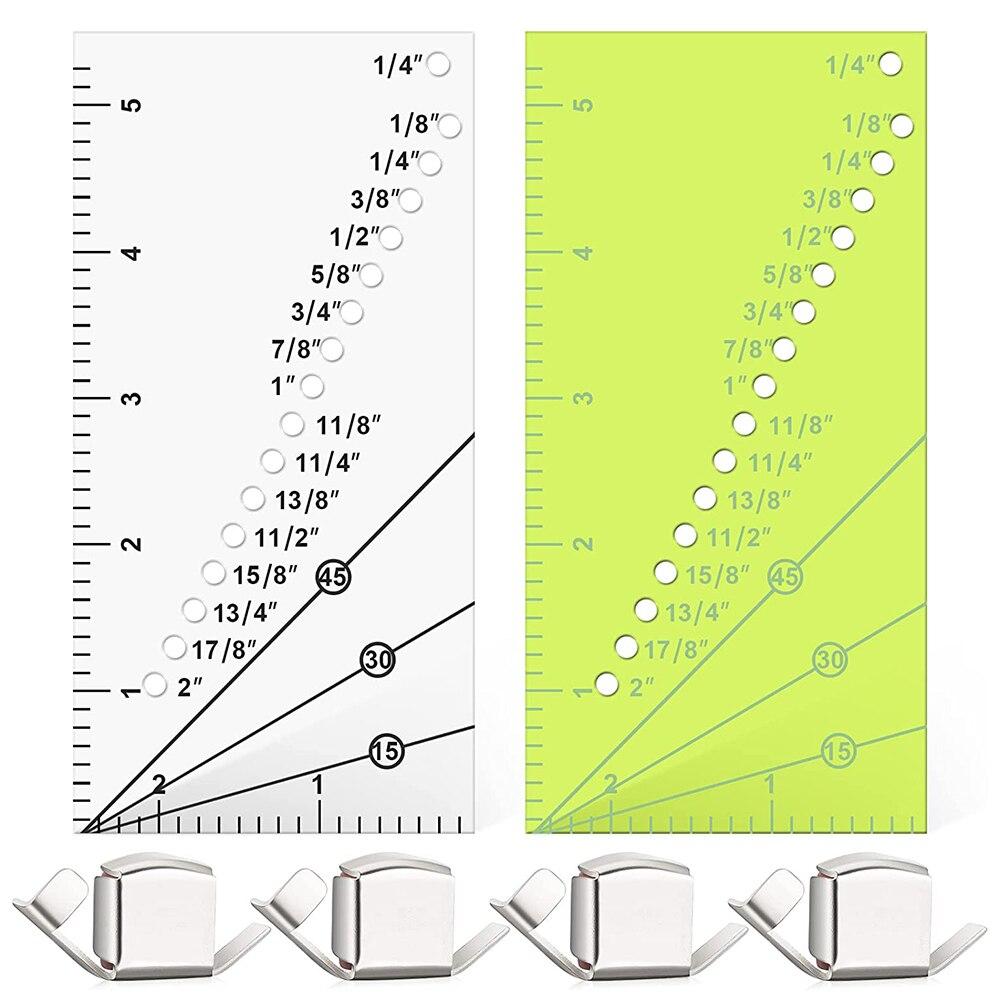 2pcs Magnetic Seam Guide With Seam Allowance Ruler Sew Guide Gauge For 18 To 2 Inch Straight Line Hems Sewing Quilting Tools