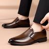 Slip On Flat Casual Men's Leather Shoes British Retro Gentleman Style Office and Party Black Brown Hot Selling Adult