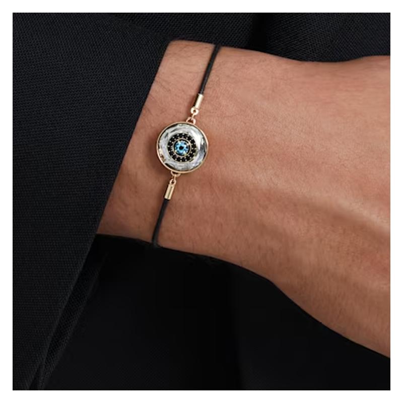 Swarovski Symbolica Devil's Eye Pattern Design Synthetic Cubic Zirconia Crystal Bracelet Women's Black 5692167