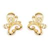 [L4301] - Gold Plated 'Butterflies' Earrings - 11x10 Mm