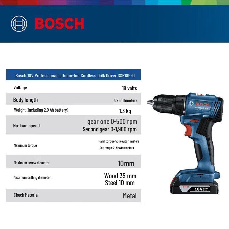 Bosch GSR185 18V Brushless Cordless Drill/Driver CN plug (adapter included)
