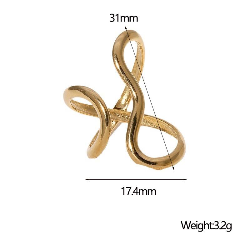 Fashion Stainless Steel Gold Color Open Rings for Women Men Party Personalized Exaggerated Charms Jewelry Gifts