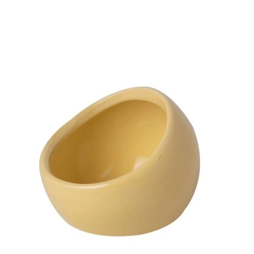 Cute Ceramic Hamster Food Bowl Anti-Rollover Slanted-edged Pet Feeding Bowl Non-Slip Anti-Spill Water Food Bowl Cage Accessory