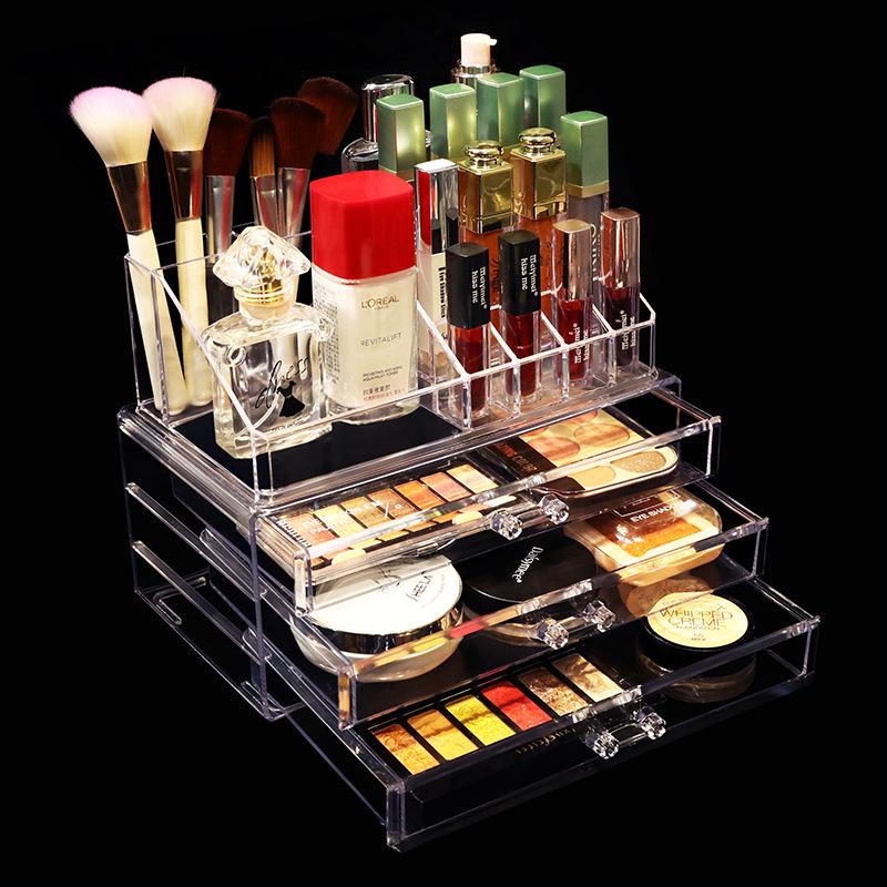 Multi-Layer Makeup Organizer with Drawers - Lipstick & Cosmetic Storage Rack