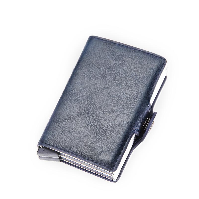 Men's Carbon Fiber RFID Anti-Theft Double Layer Metal Card Holder Wallet