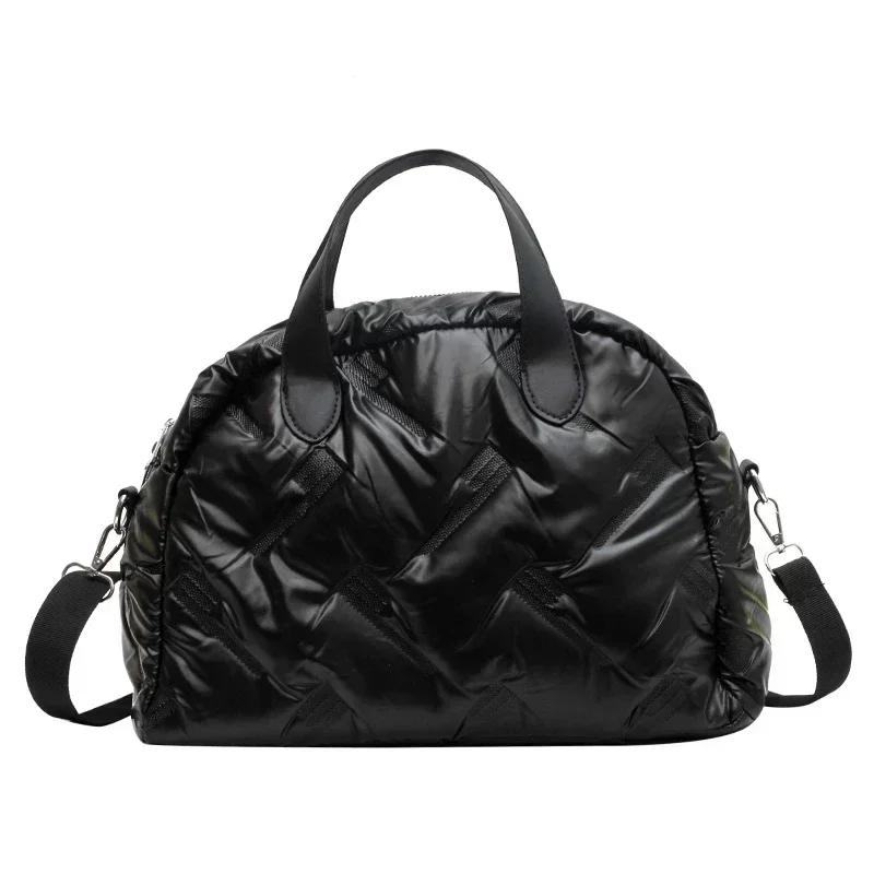 Женские зимние сумки через плечо, просторные, с хлопковой подкладкой, стеганые, большие, модные, через плечо