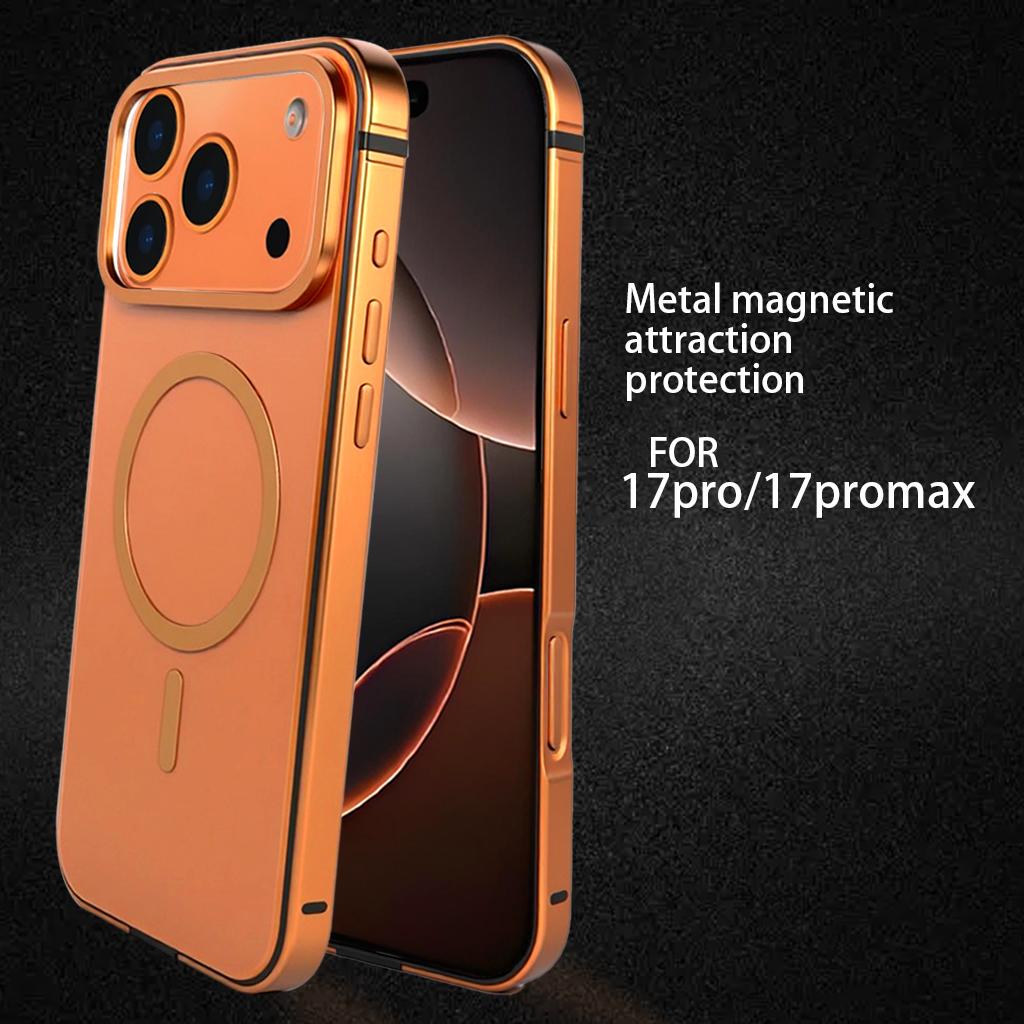 Магнитный оригинальный чехол Magsafe для телефона, Для iPhone 17 Pro Max 17Pro 16 15 Pro Max, Высококачественный металлический каркас, Защитный чехол от падения