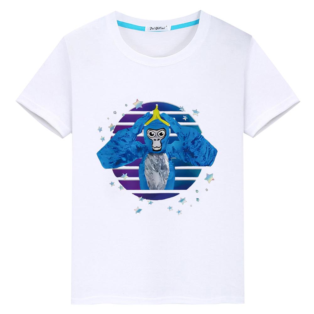 Футболка для детей, мальчик 10 лет, с принтом гориллы, кавайные шорты, 100% хлопок, аниме-топы, футболка с принтом гордости y2k, цельная одежда для девочек