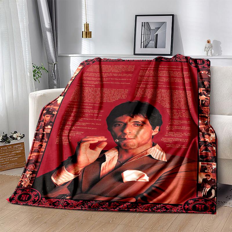 1pc Scarface-Inspired Home Decor, Living Room, Bedroom, or Travel, Perfect as a Gift, this Multi-Use Blanket is Ideal for Couches, Outdoor Activities,