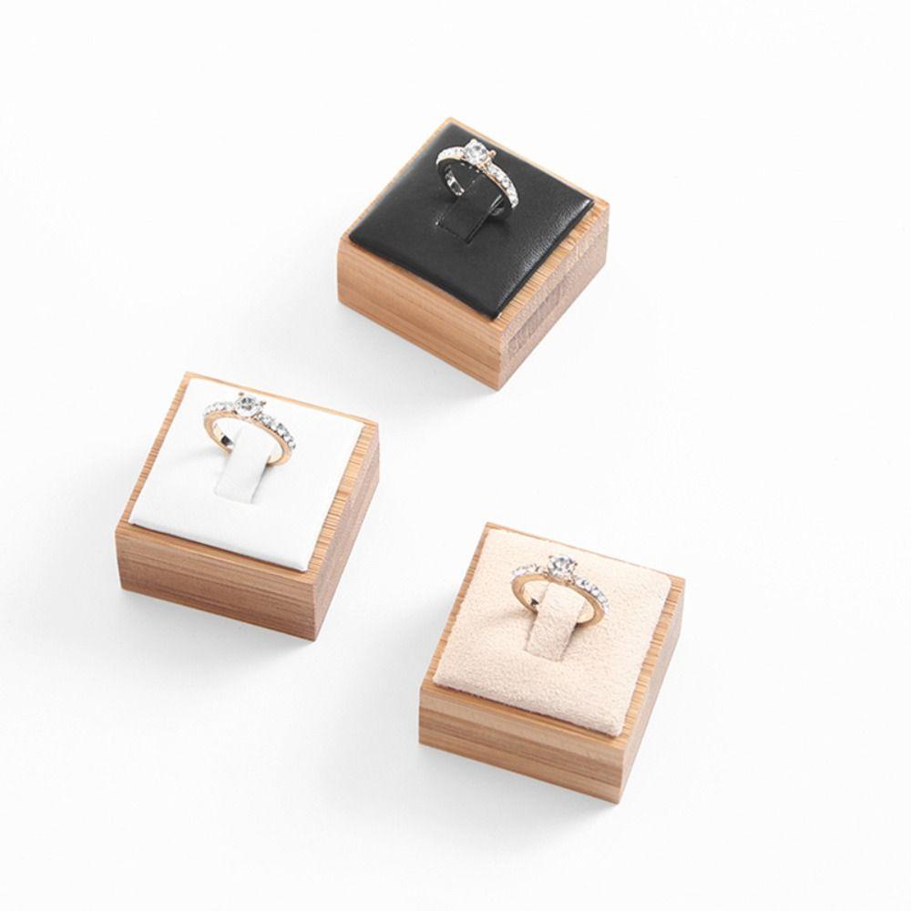 Display Rack Ring Holder Case Wooden Jewelry Show Props Earrings Rings Organizer Wedding Ring Box