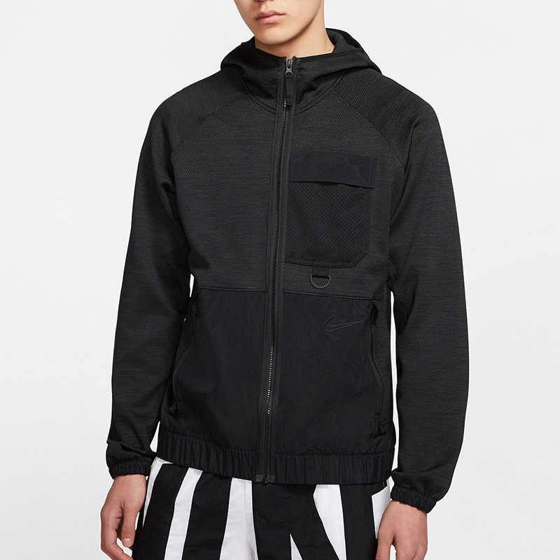Nike Куртки Мужские Черные С Капюшоном Умеренные Прочие BV9309-010