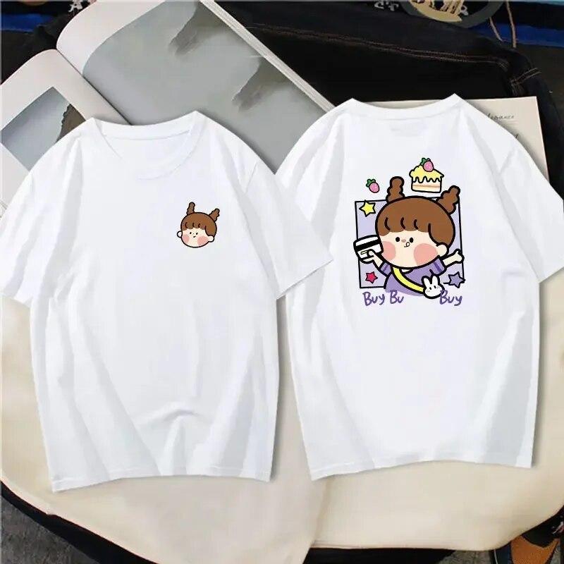 Летняя женская футболка Kawaii, японское аниме «Сейлор Мун», белая/черная футболка, одежда унисекс, топы с короткими рукавами, уличная одежда Y2k