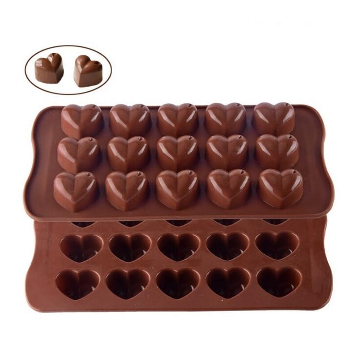 DAVIDAMI CONCEPT® Heart Silicone Mold 21x10cm for Homemade Chocolate, Jelly, Candy or Ice Cubes