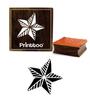 Printtoo Star Design Square Brown Wooden Rubber Stamp Diary Card Block Crafting-2 x 2