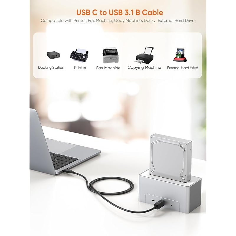 USB C To USB,CableCreation 3.1 GEN2 Type (USB-C) 3.0 B Male Cable B Conversion Cable Conversion Cable Gen 1 Printer Compatible Black/1.8M