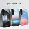Темно-синяя морская вода Для Samsung Galaxy S20 S21 S22 S23 Plus S24 FE S25 Ultra S26 Edge S25+ S20+ S22+ Черный стеклянный чехол для телефона