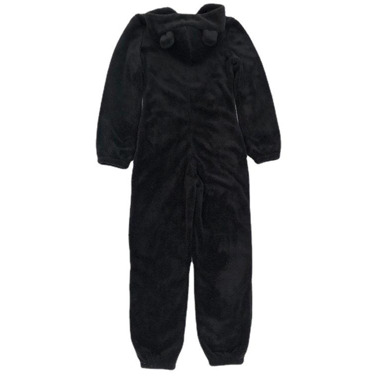 2020 European and American Autumn/Winter Fleece-Lined Hooded Jumpsuit Pajamas for Family
