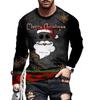 Christmas Party Santa 3d Printed T-Shirt Crewneck Long Sleeve Street Personality Fashion Plus Size Pullover