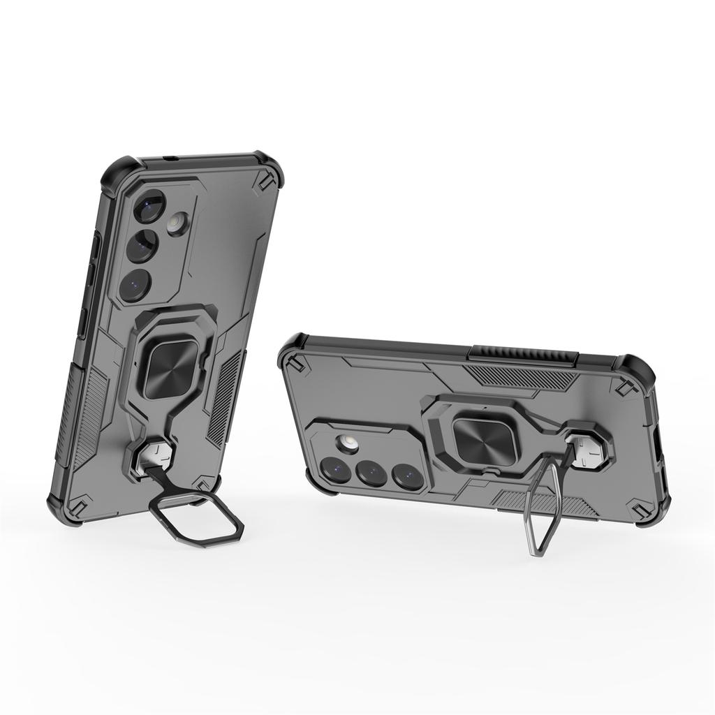 For Samsung Galaxy S25+ Case Rotatable Ring Kickstand PC+TPU Shockproof Phone Cover