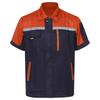 Shirt Work Mens Visibility High Reflective Stripes Zipper Closure Short Sleeve Workshop Jacket With Pockets